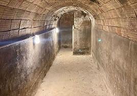 Galería subterránea de la Guerra Civil descubierta en Benalúa Sur.