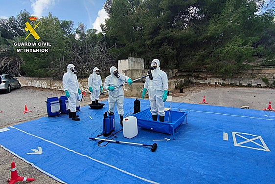 Agentes de la Guardia Civil durante uno de los ejercicios.