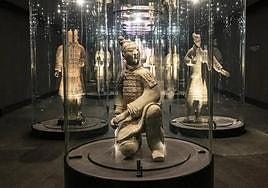 Los Guerreros de Xi'an durante su estancia en el Marq.