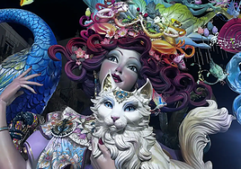 Detalle del remate central de la falla de Exposición-Micer Mascó.