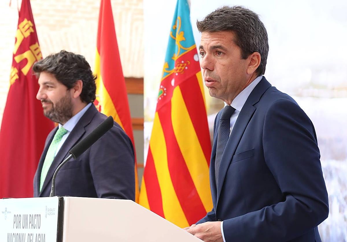 Carlos Mazón, durante su visita a Murcia en el Día Mundial del Agua.