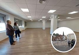 Imagen de las nuevas instalaciones y de la estampa que dejó el derrumbre a finales de 2022.