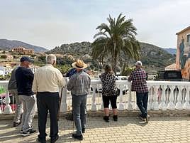 Vecinos de Tárbena miran el monte.