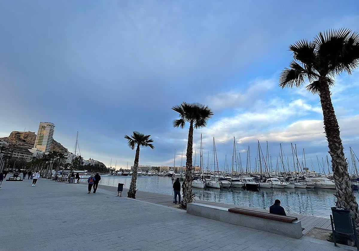 Paseo del Puerto de Alicante durante la tarde del pasado sábado.