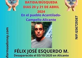 Cartel de la jornada de búsqueda que se había organizado este fin de semana.