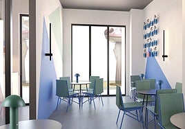 Diseño del interior del hotel en la 'calle de las Setas' de Alicante.