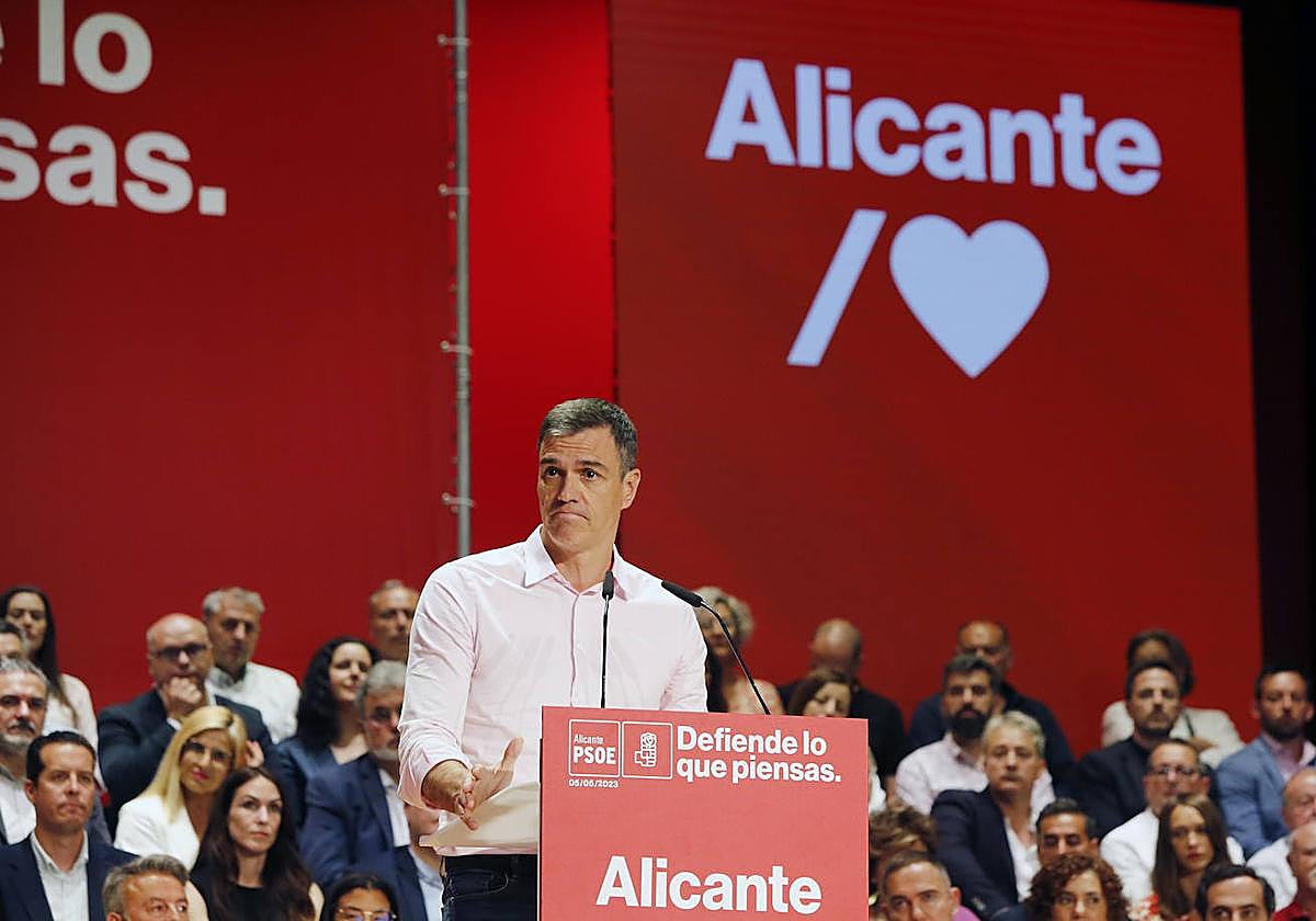 Pedro Sánchez, en un mitin en Alicante.