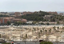Parque La Torreta, en el Pau 2 de Alicante, durante la paralización de las obras.