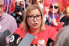 La secretaria general de UGT en l'Alacantí-Les Marines, Yolanda Díaz.