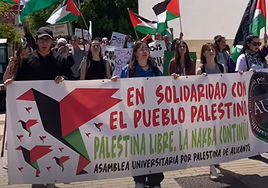 Concentración en favor de Palestina que ha tenido lugar este viernes.