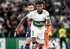 John Chetauya, en el choque ante el Huesca.