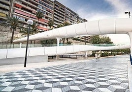 Pasarela de acceso al Postiguet desde el Raval Roig.