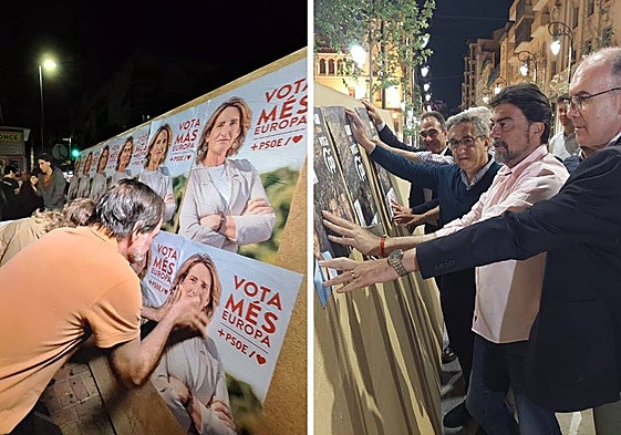 Arranca en Alicante la campaña electoral europea con la tradicional pegada de carteles