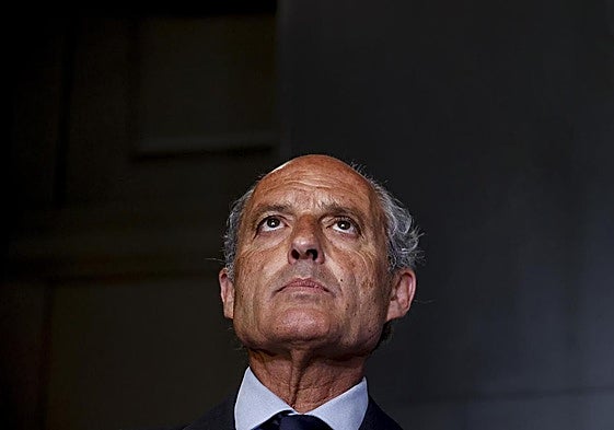 El expresidente de la Generalitat Valenciana Francisco Camps, este miércoles en la rueda de prensa tras conocerse su absolución.