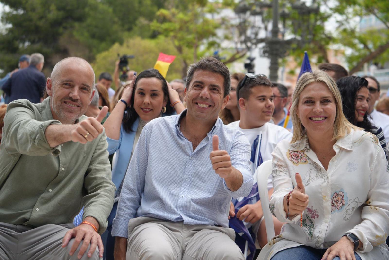 Mazón durante el mitin de este sábado.