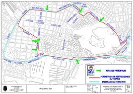 Circuito restringido al tráfico en Alicante para las Hogueras 2024.