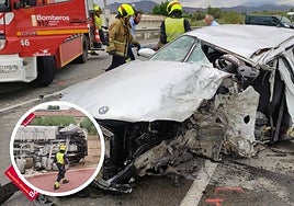 Imagen de como han quedado ambos vehículos.