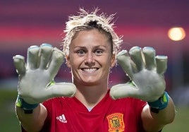 Sandra Paños, en una convocatoria de la Selección Española.