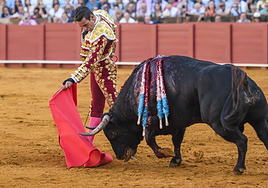José María Manzanares, en un pase de pecho.