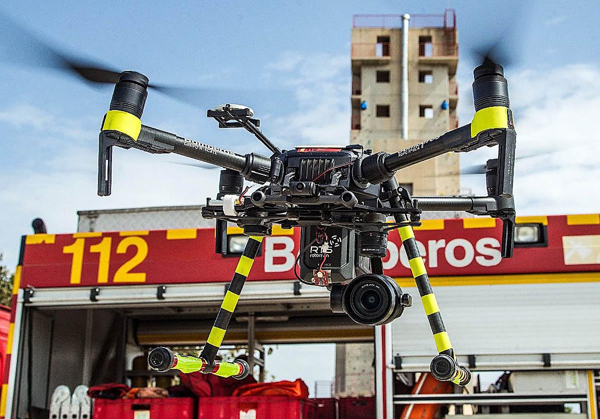 Uno de los drones del Consorcio de Bomberos de la Diputación de Alicante.