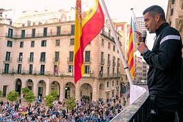 Torrecilla en la celebración en el Ayuntamiento.