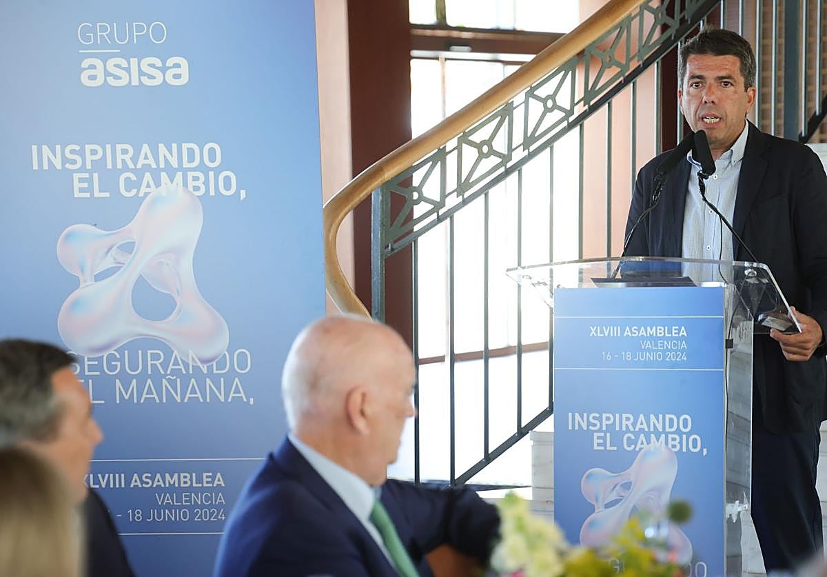 El presidente de la Generalitat, Carlos Mazón, durante un acto este lunes en Valencia.