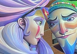 Detalle de la hoguera de Carolinas Altas.