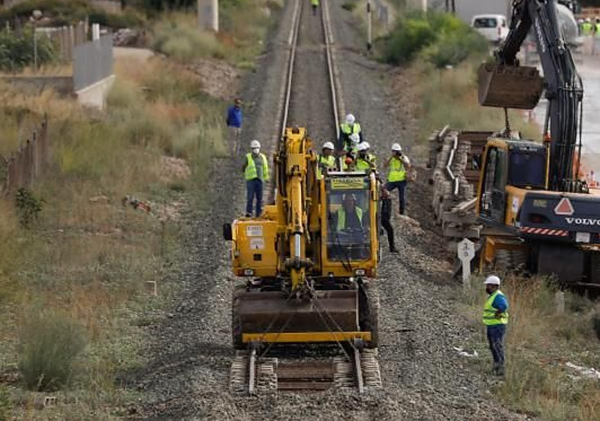 Obras del Corredor Mediterráneo en Almería.