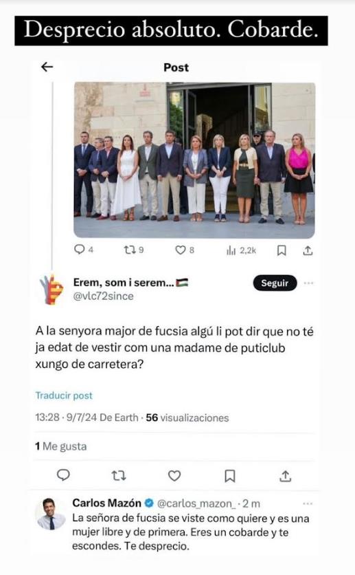 Captura publicada en la cuenta profesional de Nuria Montes.
