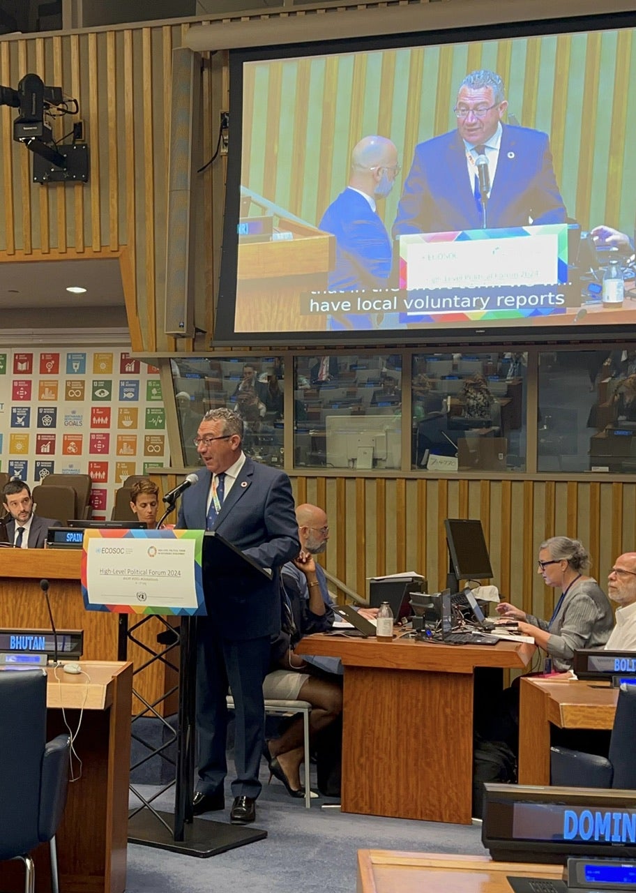 El presidente de la Diputación de Alicante, Toni Pérez, en 'Foro Político de Alto Nivel para la Agenda 2030'