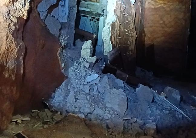 Desprendimiento de la vivienda en Alcoi.