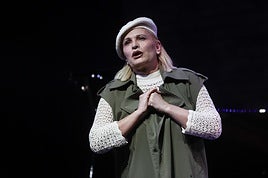 La soprano Ainhoa Arteta durante el pase gráfico de 'La Boheme'.