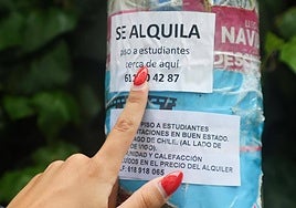 Anuncio de alquiler para estudiantes.