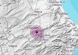 Imagen de la localización del epicentro del seísmo.