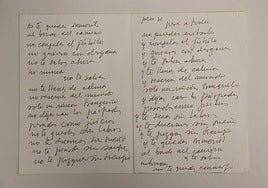 Versión manuscrita del poema 'No te salves' (1987) de Mario Benedetti.