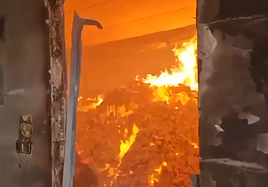 Imágenes de la intervención de los bomberos.