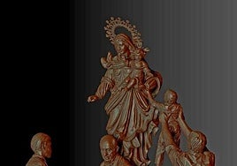 Escultura de la Virgen del Carmen que se quiere instalar.