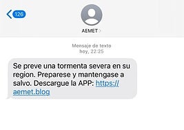 Mensaje que ha llegado a algunos usuarios.