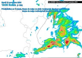 Formación tormentosa acercándose a la provincia de Alicante.