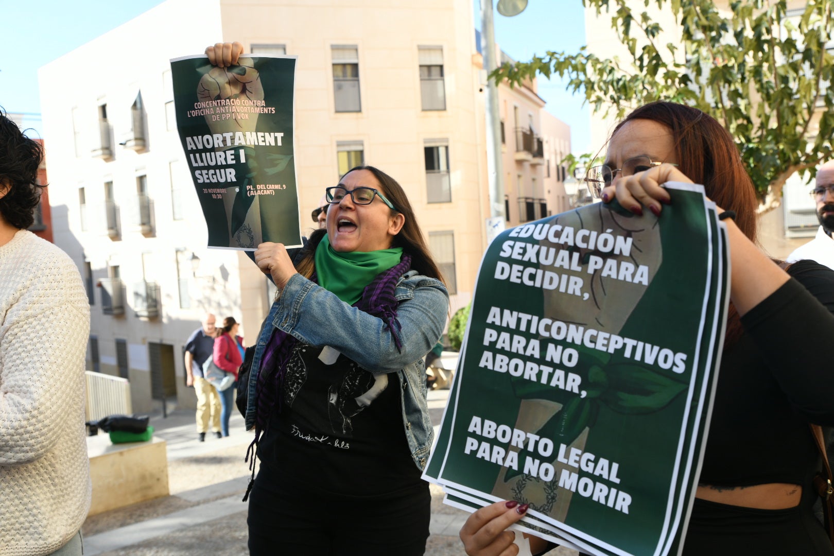 Protesta contra la oficina «antiaborto» de Alicante
