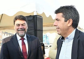 Luis Barcala, alcalde de Alicante, y Carlos Mazón, president de la Generalitat, en una imagen de archivo.