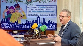 Toni Pérez, esta mañana, en el ayuntamiento de Benidorm