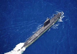 El submarino 'Galerna' surcando los mares.