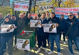 Pescadores de La Vila en la protesta en Madrid.