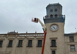 Arrancan las obras de protección de las torres del Ayuntamiento.