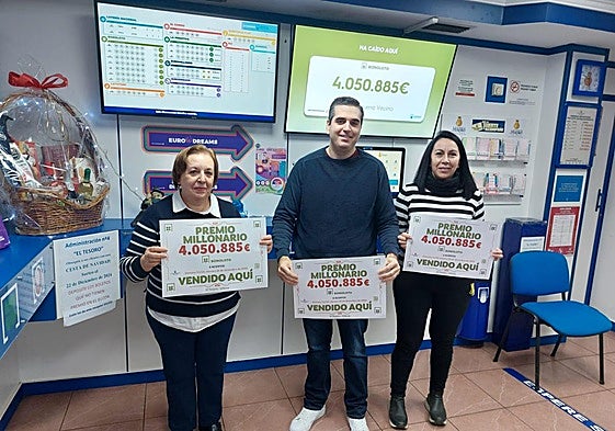 Equipo de la Administración de Lotería 4 de Villena, 'El Tesoro'.