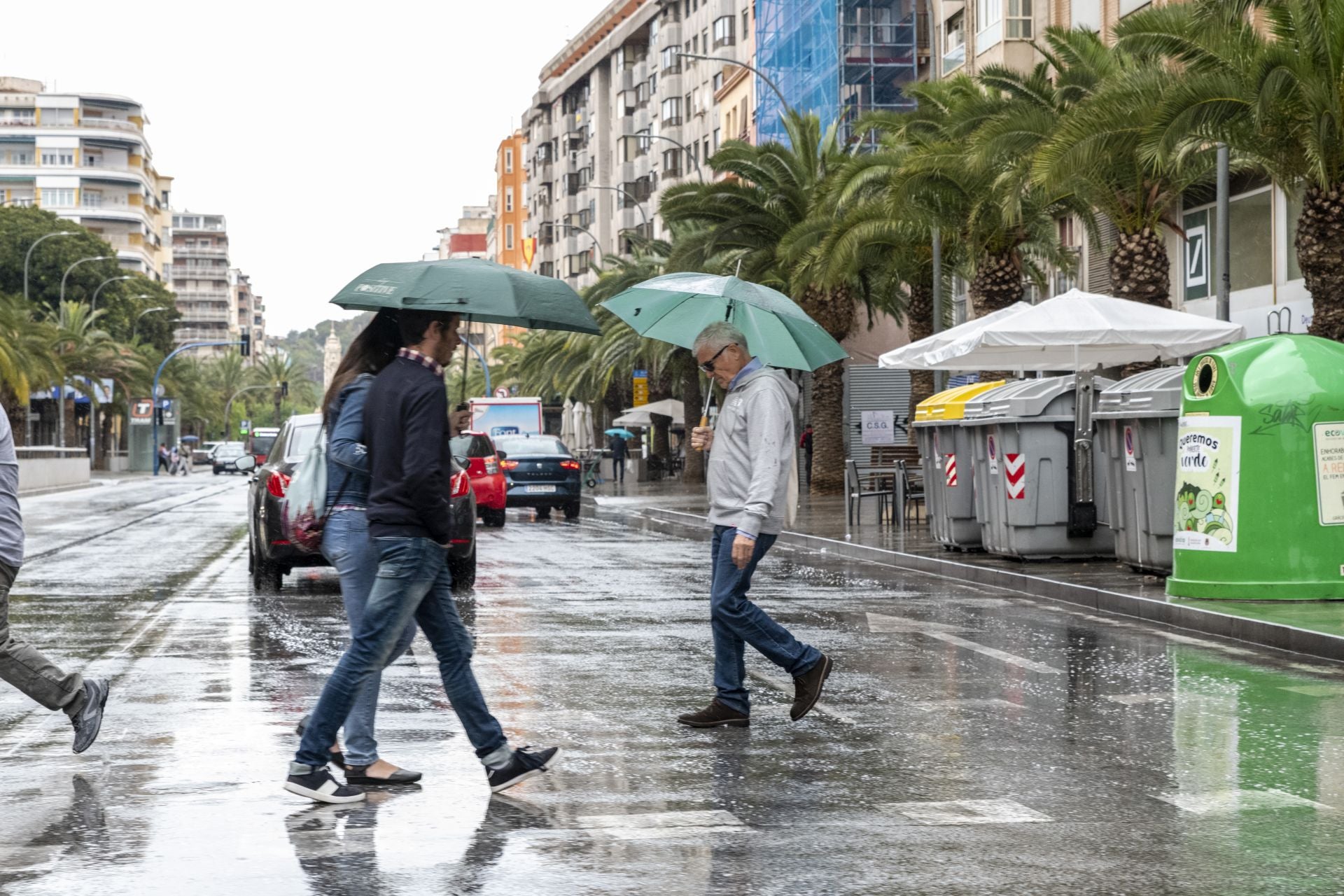 Lluvia en el centro de Alicante.