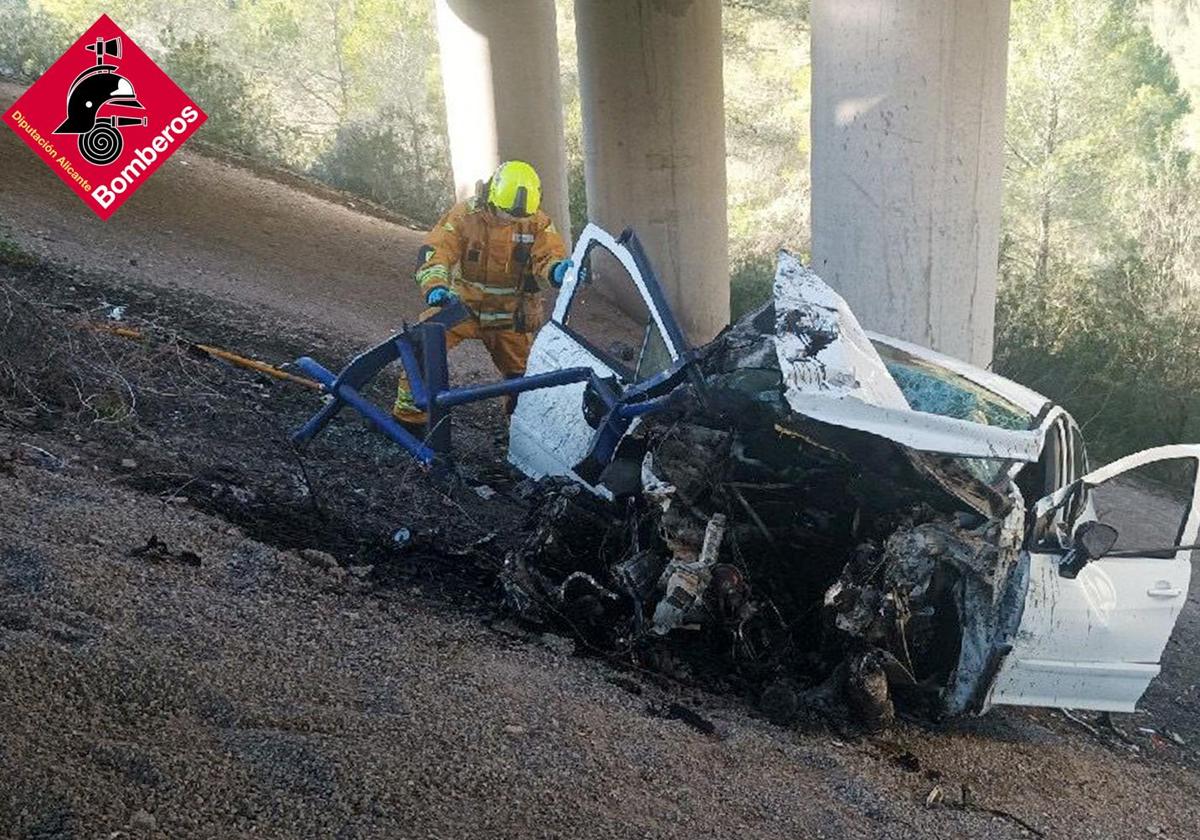 Imagen del estado del vehículo tras el brutal accidente.