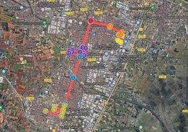 Plano del recorrido de la Cabalgata de Reyes.