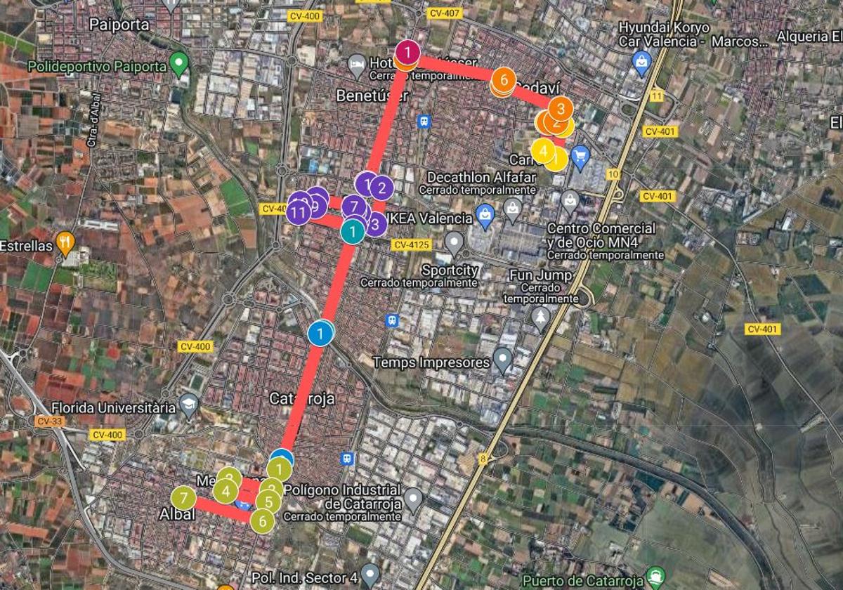 Plano del recorrido de la Cabalgata de Reyes.